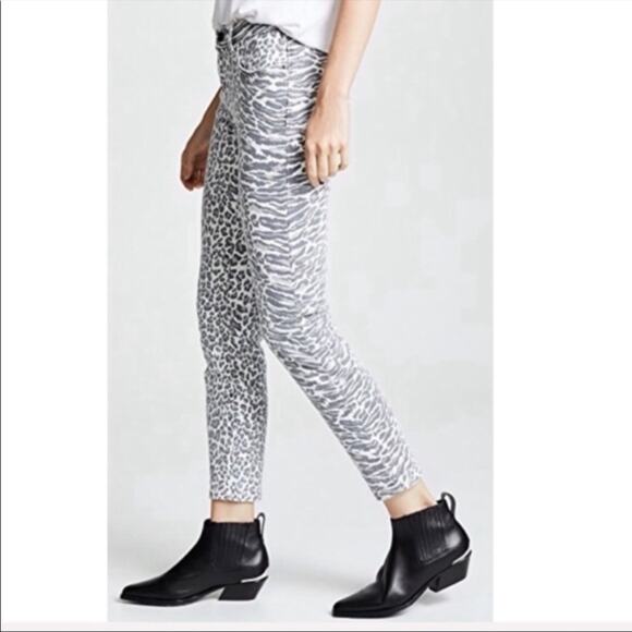 Current Elliott Grey & White Animal Print Stiletto Ankle Length Jeans Womens 25 - Picture 13 of 15